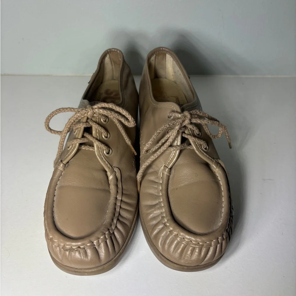 Sas Shoes Womens 7.5 M Siesta Moccasin Sneakers Comfort Lace Up Handmade Leather